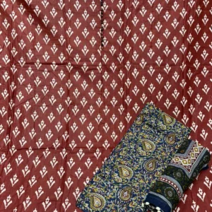 Royal Ikat Cotton Suit with Kalamkari Print 2