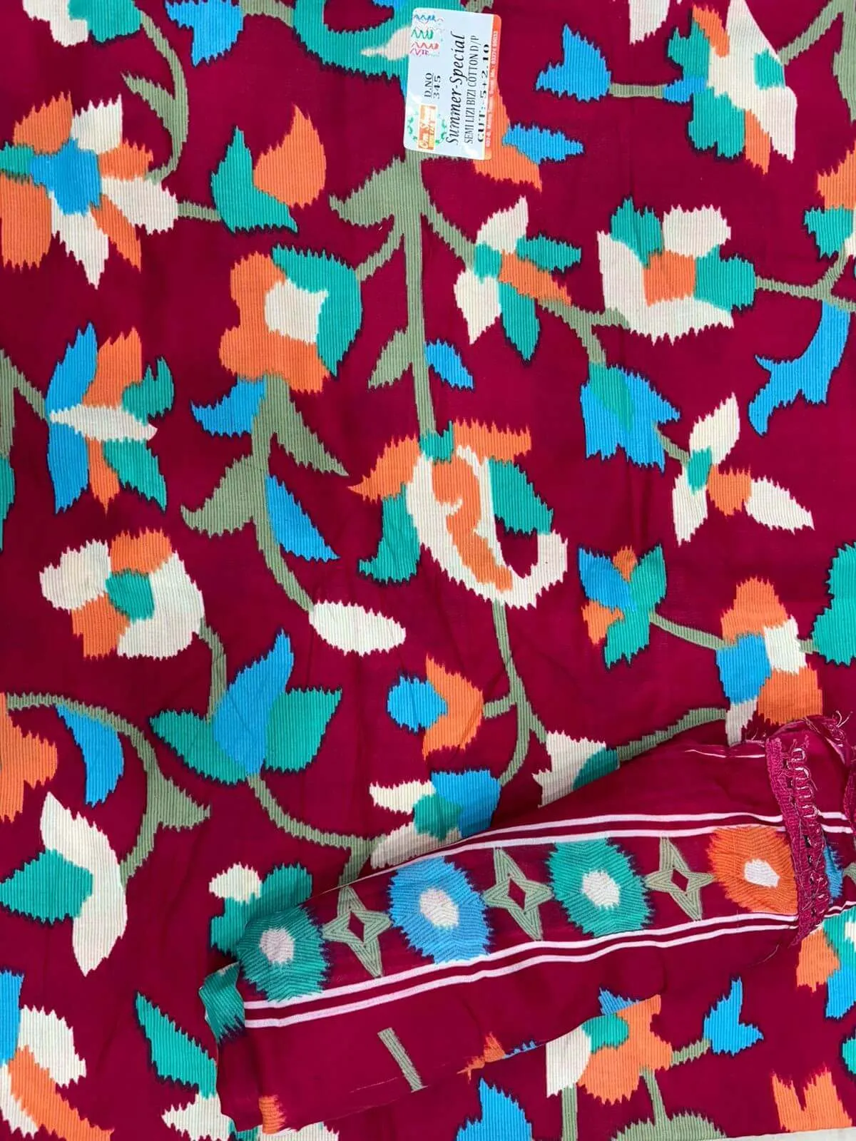 Ikat - Summer Special Semi Lizi Bizi Suit with Dupatta - Image 2