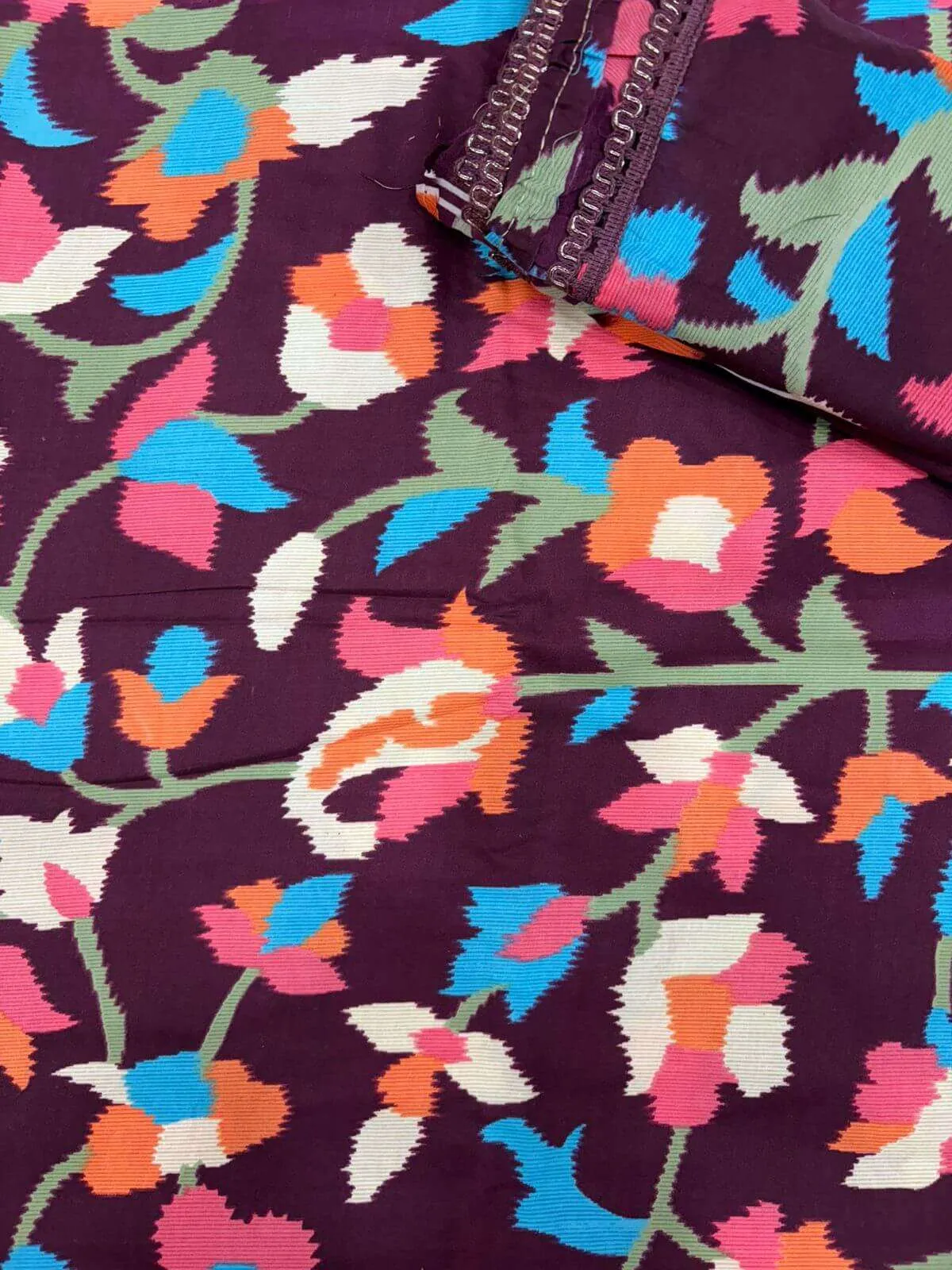 Ikat - Summer Special Semi Lizi Bizi Suit with Dupatta - Image 3