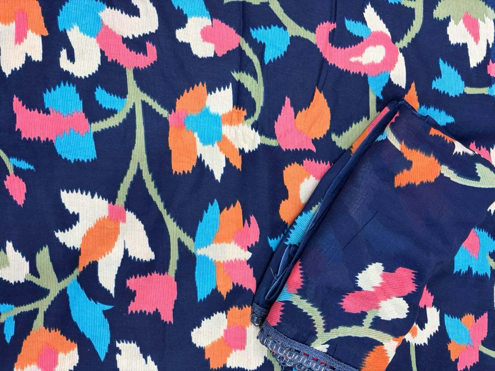 Ikat - Summer Special Semi Lizi Bizi Suit with Dupatta - Image 5