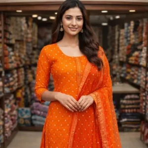 Bandeej Jam Cotton Unstitched Suit Set with Dupatta – Traditional Summer Dress.