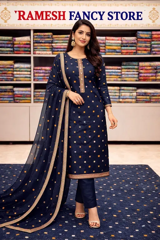 Bandeej Jam Cotton Unstitched Suit Set with Dupatta – Traditional Summer Dress. - Image 2