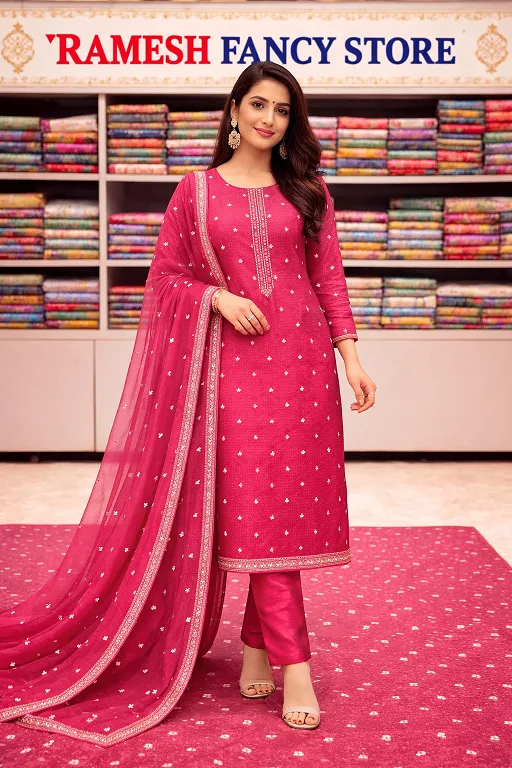 Bandeej Jam Cotton Unstitched Suit Set with Dupatta – Traditional Summer Dress. - Image 5