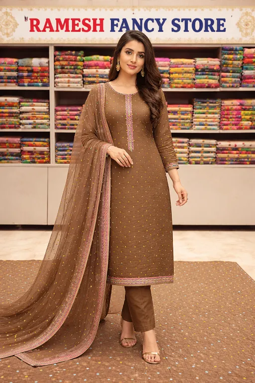 Bandeej Jam Cotton Unstitched Suit Set with Dupatta – Traditional Summer Dress. - Image 9