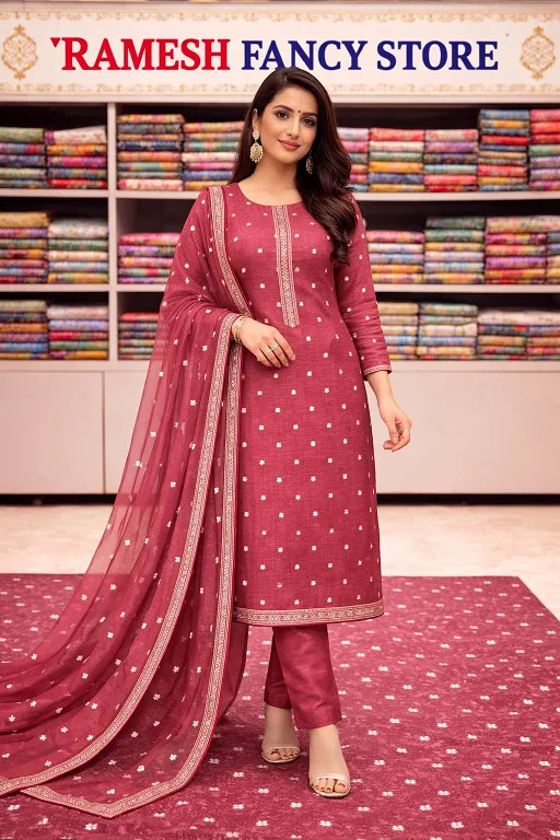 Bandeej Jam Cotton Unstitched Suit Set with Dupatta – Traditional Summer Dress. - Image 3