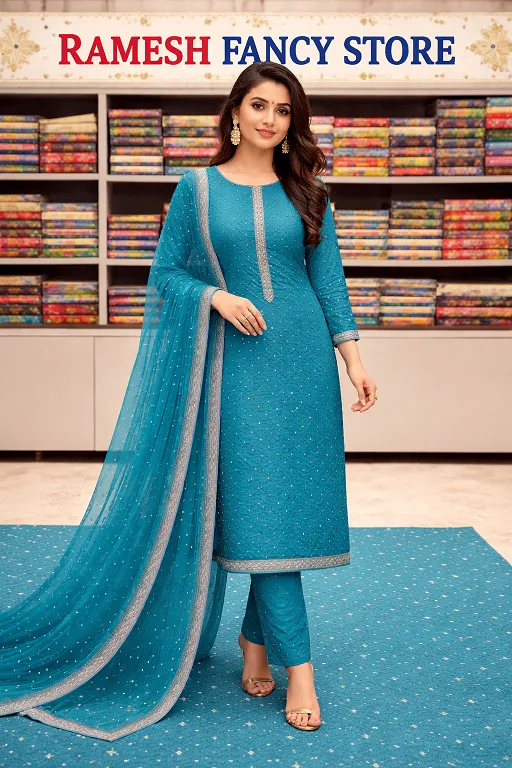 Bandeej Jam Cotton Unstitched Suit Set with Dupatta – Traditional Summer Dress. - Image 8