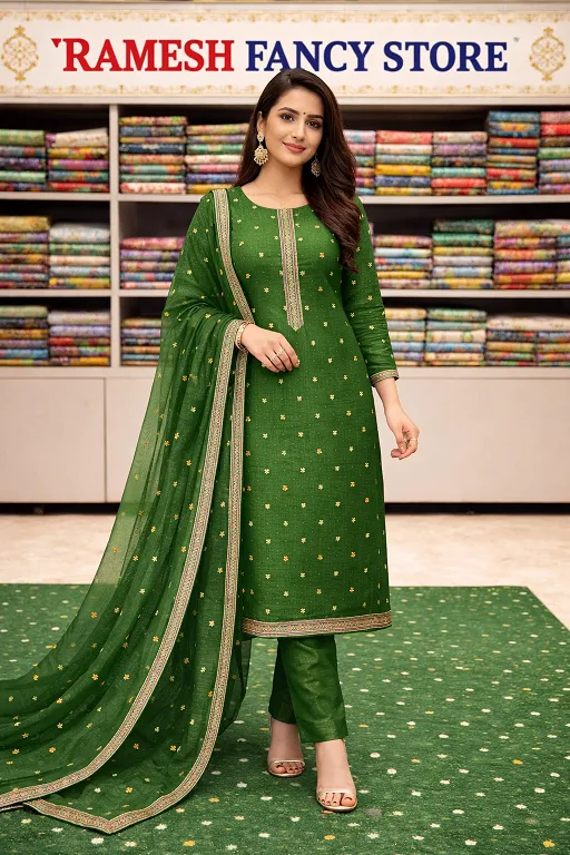 Bandeej Jam Cotton Unstitched Suit Set with Dupatta – Traditional Summer Dress. - Image 6